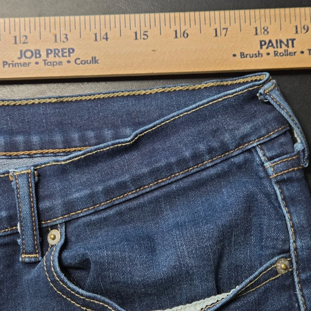 Levi's 505 Straight Leg Jeans Mens 36x32 Dark Wash Fair Distressed Denim